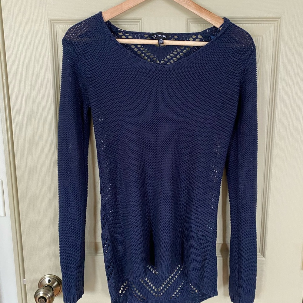 Le Chateau Navy Knit Sweater